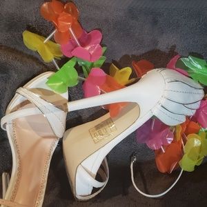 White and Silver high heels